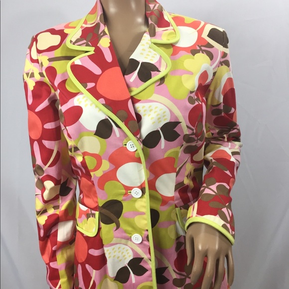 Spring dress Coat sz 4 floral colorful lined - Picture 2 of 8
